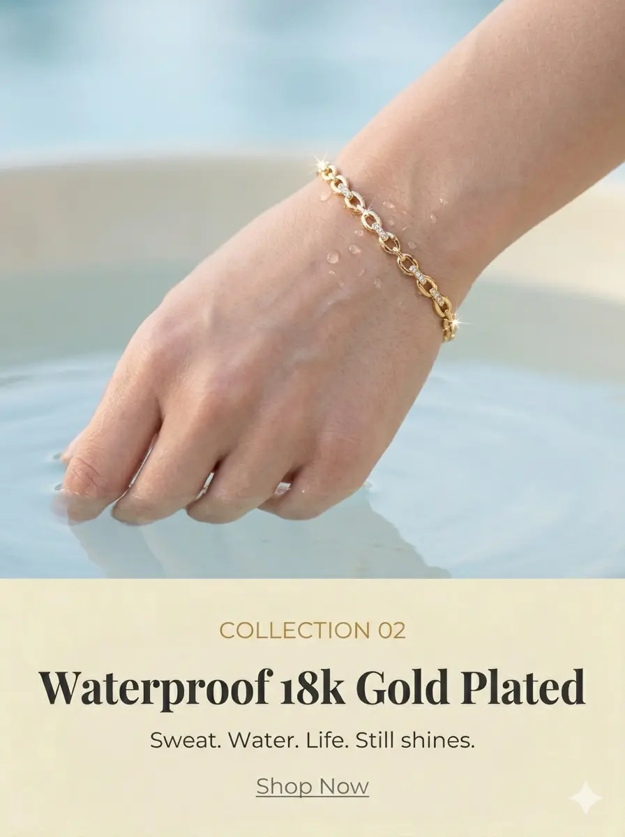 Waterproof 18k Gold-Plated